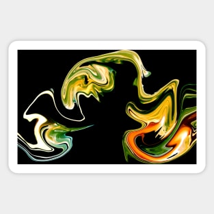 Late Summer Foliage  - Digital Liquid Paint Swirls Sticker